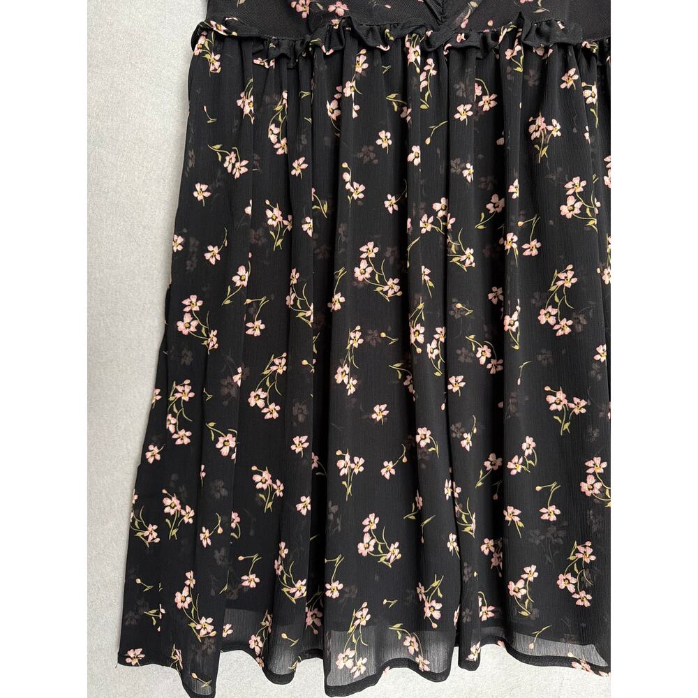 AFRM Britta Mini Dress Chiffon in Delicate Ditzy Women's Large NEW - Picture 4 of 11